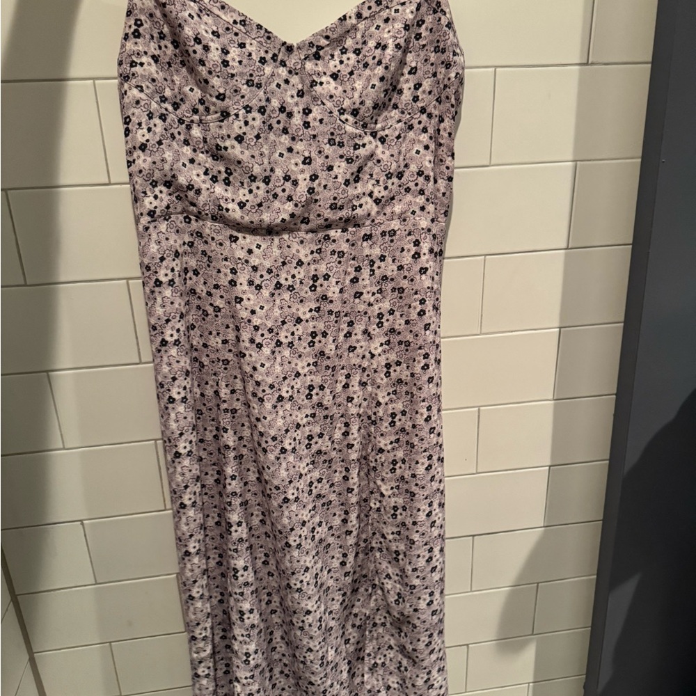 Aritzia Viola Mini Dress - Floral Lavender Black and Cream - NWT